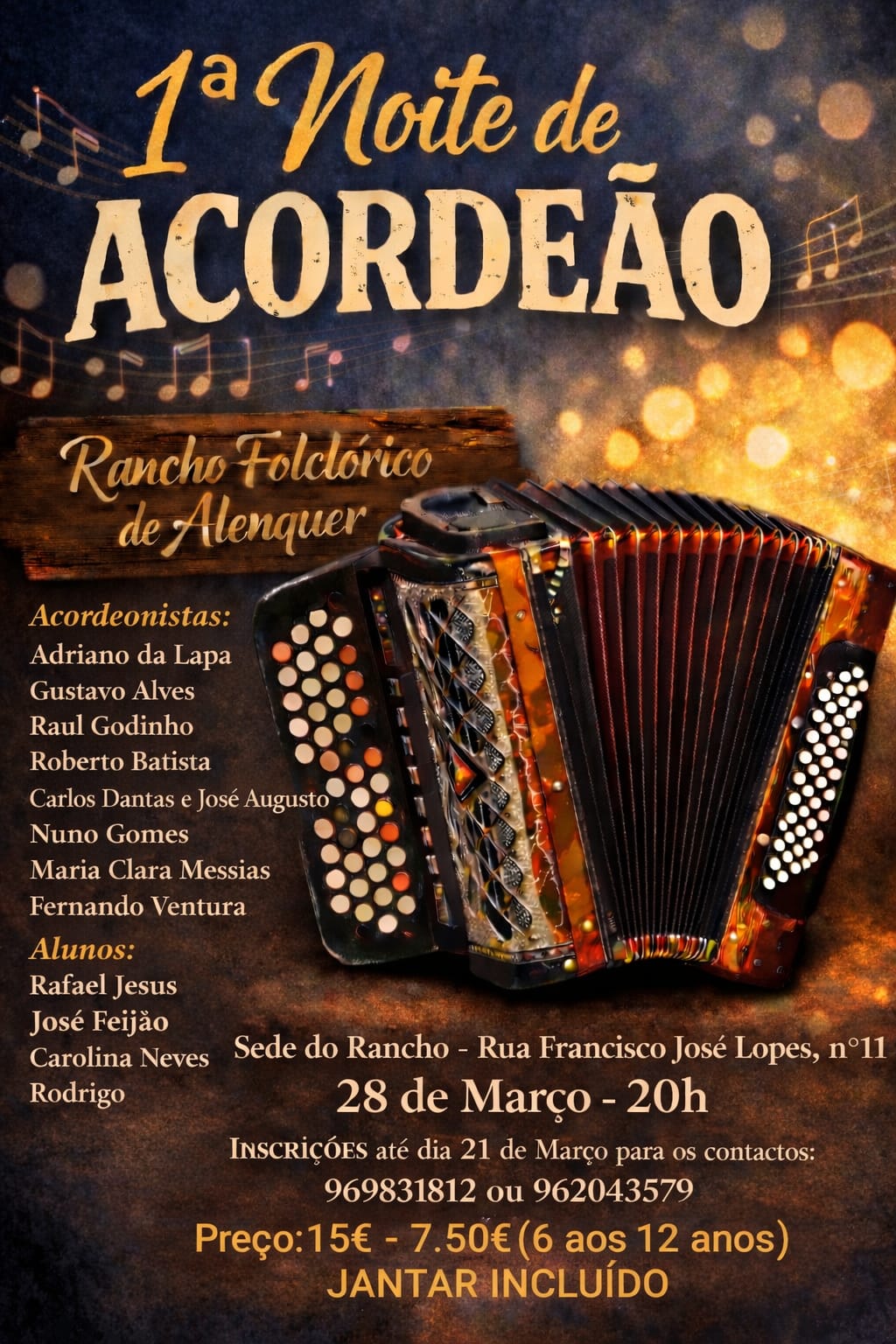 Rancho Folclórico de Alenquer organiza 1.ª Noite de Acordeão